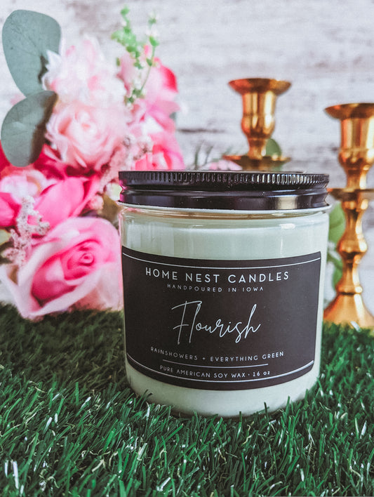 Spring soywax candle with main notes of fresh rain and spring greens. 
