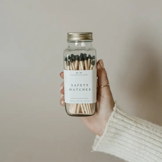 Black candle matches, 60 count.