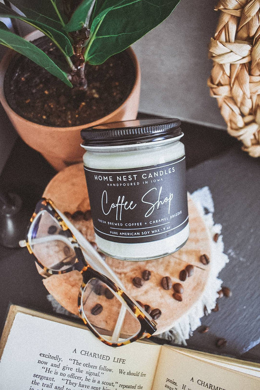 Coffee scented soywax candle.